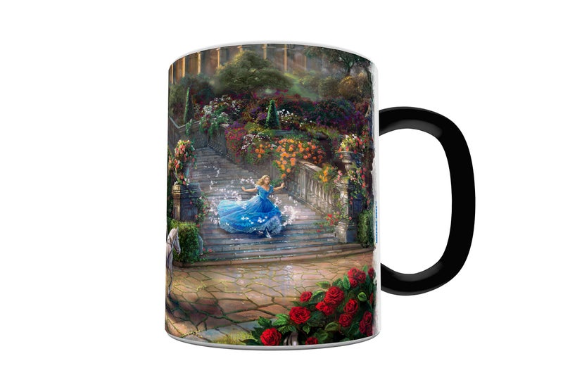 Morphing Mugs Disney - Cinderella - Clock Strikes Midnight - Thomas Kinkade - One 11 oz Color Changing Heat Sensitive Ceramic Mug â€“ Image Revealed When HOT Liquid Is Added! - Image 1